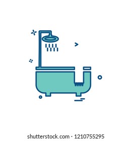 Bathtub icon design vector 
