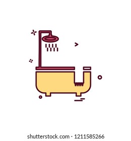 Bathtub icon design vector 
