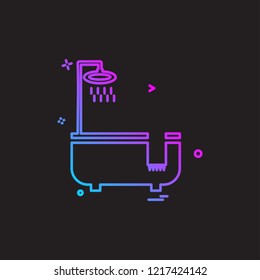 Bathtub icon design vector 