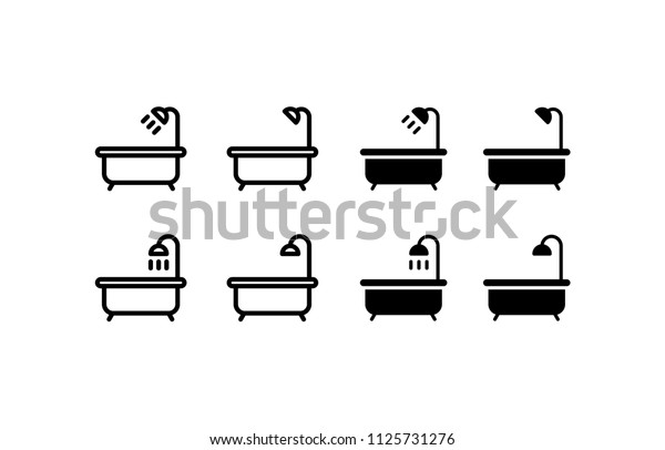 Bathtub Icon Design Vector Symbol Set Stock Vector (Royalty Free ...