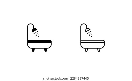 Bathtub icon design with white background stock illustration