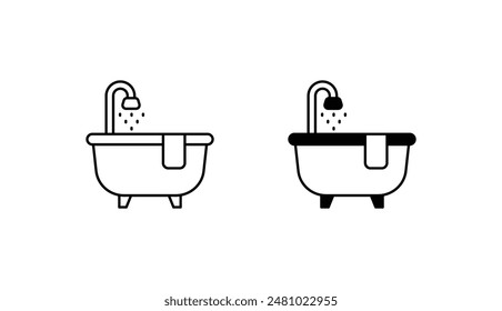 Bathtub icon design with white background stock illustration