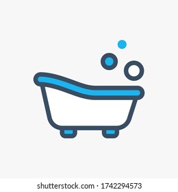Bathtub icon designed in a flat style