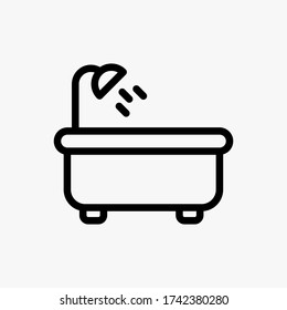 Icono de bañera diseñado en un estilo de línea
