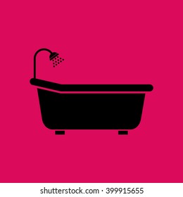 Bathtub Icon. Eps-10.