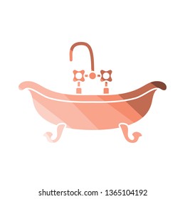 Badewanne Symbol. Flaches Farbdesign. Vektorgrafik.