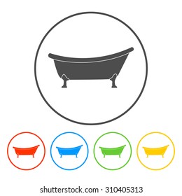 Bathtub Icon. Flat design style eps 10