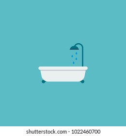 Bathtub icon flat element. Vector illustration of bathtub icon flat isolated on clean background for your web mobile app logo design.