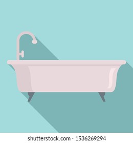 Bathtub icon. Flat illustration of bathtub vector icon for web design