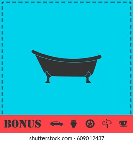 Bathtub icon flat. Simple vector symbol and bonus icon