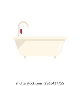 Bathtub icon flat vector. Water pipe. Service plumber isolated