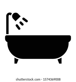 bathtub icon glyph vector design