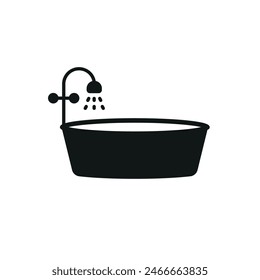 Bathtub icon glyph vector design templates simple and modern