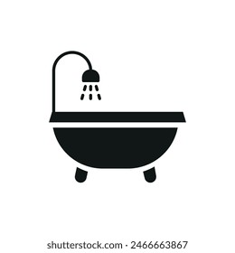 Bathtub icon glyph vector design templates simple and modern