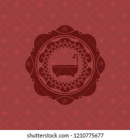 bathtub icon inside badge with red background