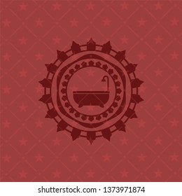 bathtub icon inside badge with red background