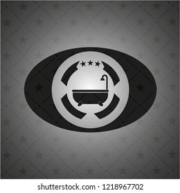 bathtub icon inside black badge