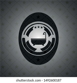 bathtub icon inside black badge