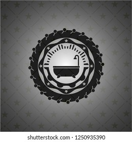 bathtub icon inside black emblem