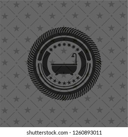 bathtub icon inside black emblem