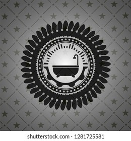 bathtub icon inside black emblem. Vintage.