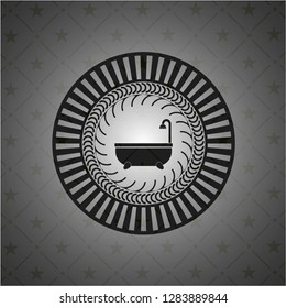 bathtub icon inside black emblem