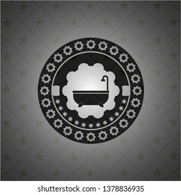 bathtub icon inside black emblem