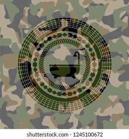 bathtub icon inside camouflage texture