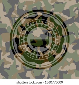 bathtub icon inside camouflage texture