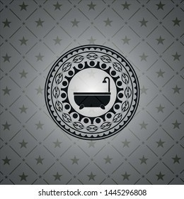 bathtub icon inside dark badge