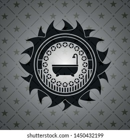 bathtub icon inside dark badge or emblem