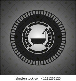 bathtub icon inside dark emblem