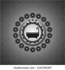 bathtub icon inside dark emblem