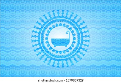 bathtub icon inside light blue water badge.