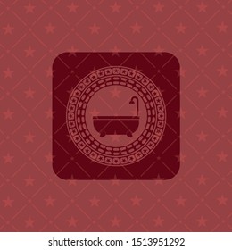 bathtub icon inside red icon or emblem