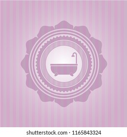 bathtub icon inside retro style pink emblem