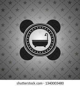 bathtub icon inside retro style black emblem
