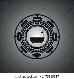 bathtub icon inside retro style black emblem