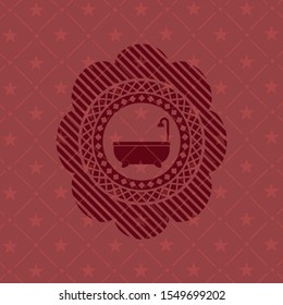 bathtub icon inside retro style red emblem