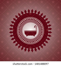 bathtub icon inside vintage red emblem