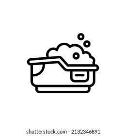  bathtub icon, isolated homeware outline icon with white background, perfect for website, blog, logo, graphic design, social media, UI, mobile app, EPS 10 vector illustration