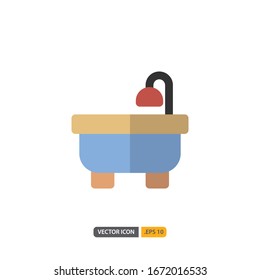 bathtub icon isolated on white background. for your web site design, logo, app, UI. Vector graphics illustration and editable stroke. EPS 10.