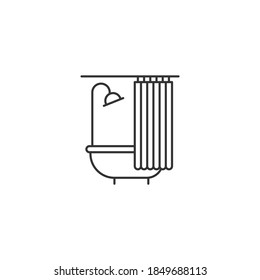 Bathtub icon isolated on white background. Bathroom symbol modern, simple, vector, icon for website design, mobile app, ui. Vector Illustration