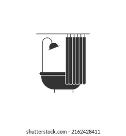Bathtub icon isolated on white background. Bathroom symbol modern, simple, vector, icon for website design, mobile app, ui. Vector Illustration
