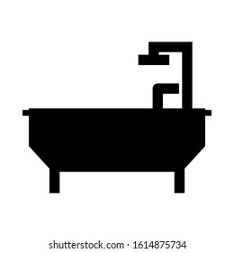 bathtub icon isolated sign symbol vector illustration - high quality black style vector icons
