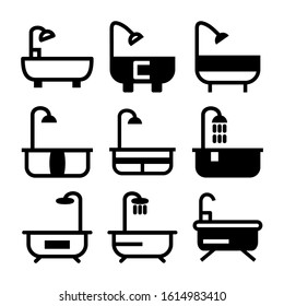 bathtub icon isolated sign symbol vector illustration - Collection of high quality black style vector icons
