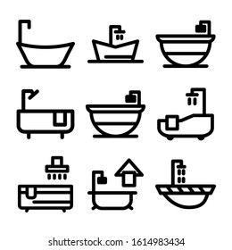 bathtub icon isolated sign symbol vector illustration - Collection of high quality black style vector icons
