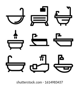 bathtub icon isolated sign symbol vector illustration - Collection of high quality black style vector icons
