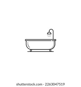 Bathtub icon isolated vector graphics