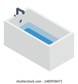 Bathtub icon in isometric design